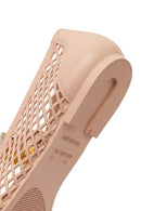 Women's Beige Jelly Ballet Flats with Rhinestones | Derimod Women's Beige Jelly Ballet Flats with Rhinestones | Derimod