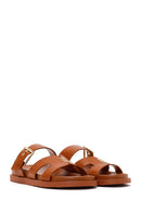 Women's Tan Buckled Slippers | Derimod Women's Tan Buckled Slippers | Derimod