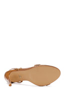 Kadın Bronz Bilekten Bantlı Metalik Yüksek İnce Topuklu Sandalet | Derimod Kadın Bronz Bilekten Bantlı Metalik Yüksek İnce Topuklu Sandalet | Derimod