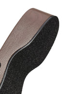 Woman Black Thick-Soled Patent Leather Slippers | Derimod Woman Black Thick-Soled Patent Leather Slippers | Derimod
