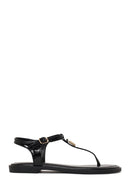 Kadın Siyah Parmak Arası Sandalet | Derimod Kadın Siyah Parmak Arası Sandalet | Derimod