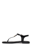 Kadın Siyah Parmak Arası Sandalet | Derimod Kadın Siyah Parmak Arası Sandalet | Derimod