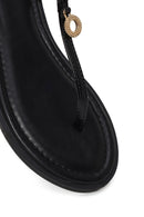 Kadın Siyah Parmak Arası Sandalet | Derimod Kadın Siyah Parmak Arası Sandalet | Derimod