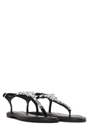 Woman Black Stone-Embellished Flip-Flop Sandal | Derimod Woman Black Stone-Embellished Flip-Flop Sandal | Derimod