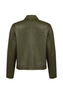 Madlen Kadın Yeşil Oversize Deri Ceket | Derimod Madlen Kadın Yeşil Oversize Deri Ceket | Derimod