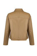 Madlen Woman Brown Oversize Leather Jacket | Derimod Madlen Woman Brown Oversize Leather Jacket | Derimod