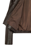 Como Kadın Kahverengi Oversize Deri Ceket | Derimod Como Kadın Kahverengi Oversize Deri Ceket | Derimod