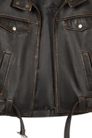 Nina Kadın Siyah Vintage Deri Ceket | Derimod Nina Kadın Siyah Vintage Deri Ceket | Derimod