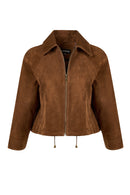 Miami Kadın Kahverengi Oversize Süet Deri Ceket | Derimod Miami Kadın Kahverengi Oversize Süet Deri Ceket | Derimod
