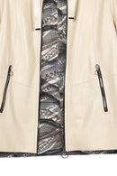Dorothy Woman Beige Wide-Fit Leather Jacket | Derimod Dorothy Woman Beige Wide-Fit Leather Jacket | Derimod