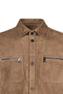 Kroos Male Mink Suede Shirt Jacket | Derimod Kroos Male Mink Suede Shirt Jacket | Derimod