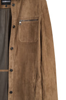 Kroos Male Mink Suede Shirt Jacket | Derimod Kroos Male Mink Suede Shirt Jacket | Derimod