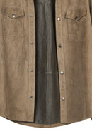 Martinez Erkek Vizon Süet Deri Gömlek | Derimod Martinez Erkek Vizon Süet Deri Gömlek | Derimod