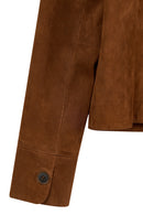 Beatrix Kadın Camel Gömlek Yaka Süet Deri Ceket | Derimod Beatrix Kadın Camel Gömlek Yaka Süet Deri Ceket | Derimod