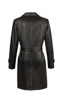 Lilian Kadın Siyah Uzun Deri Kaban | Derimod Lilian Kadın Siyah Uzun Deri Kaban | Derimod