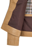 Felibe Erkek Bej Hakim Yaka Deri Ceket | Derimod Felibe Erkek Bej Hakim Yaka Deri Ceket | Derimod