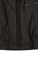 Felibe Male Black Mandarin Collar Leather Jacket | Derimod Felibe Male Black Mandarin Collar Leather Jacket | Derimod