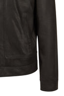 Felibe Male Black Mandarin Collar Leather Jacket | Derimod Felibe Male Black Mandarin Collar Leather Jacket | Derimod