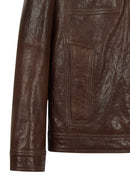 Wade Erkek Kahverengi Slim-Fit Deri Ceket | Derimod Wade Erkek Kahverengi Slim-Fit Deri Ceket | Derimod