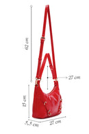 Women's Red Long Strap Patent Leather Shoulder Bag | Derimod Women's Red Long Strap Patent Leather Shoulder Bag | Derimod