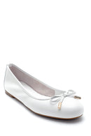 Women's Leather Bow Detailed Ballerinas | Derimod Women's Leather Bow Detailed Ballerinas | Derimod