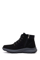 Male Black Zip Closure Thick-Soled Nubuck Leather Boots | Derimod Male Black Zip Closure Thick-Soled Nubuck Leather Boots | Derimod