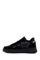 Kadın Siyah Kalın Tabanlı Kürklü Deri Sneaker | Derimod Kadın Siyah Kalın Tabanlı Kürklü Deri Sneaker | Derimod