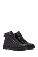 Male Black Zip Closure Leather Casual Boots | Derimod Male Black Zip Closure Leather Casual Boots | Derimod