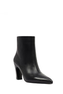 Women's Black Thick Heeled Leather Boots | Derimod Women's Black Thick Heeled Leather Boots | Derimod