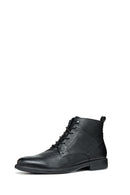Geox Men's Black Terence Lace-Up Leather Combat Boots | Derimod Geox Men's Black Terence Lace-Up Leather Combat Boots | Derimod