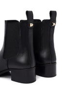 Woman Black Thick-Heeled Chelsea Boots | Derimod Woman Black Thick-Heeled Chelsea Boots | Derimod