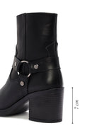 Women's Black Heeled Zippered Leather Boots | Derimod Women's Black Heeled Zippered Leather Boots | Derimod