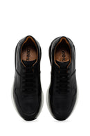 Men's Black Thick Sole Lace Up Leather Sneaker | Derimod Men's Black Thick Sole Lace Up Leather Sneaker | Derimod