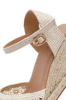Women's Beige Ankle Buckle Wedge Heel Espadrilles | Derimod Women's Beige Ankle Buckle Wedge Heel Espadrilles | Derimod