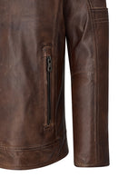Mbappe Men's Brown Leather Jacket | Derimod Mbappe Men's Brown Leather Jacket | Derimod