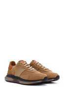 Men's Beige Lace-Up Nubuck Leather Casual Sneaker | Derimod Men's Beige Lace-Up Nubuck Leather Casual Sneaker | Derimod