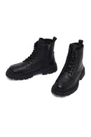 Men's Black Zippered Leather Postal Boots | Derimod Men's Black Zippered Leather Postal Boots | Derimod