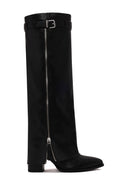 Woman Black Zip Closure Chunky-Heel Boot | Derimod Woman Black Zip Closure Chunky-Heel Boot | Derimod