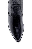 Women's Crocodile Patterned Heeled Cowboy Boots | Derimod Women's Crocodile Patterned Heeled Cowboy Boots | Derimod