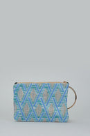 Blue Fabric Women's Portfolio | Derimod Blue Fabric Women's Portfolio | Derimod