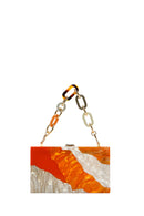 Women's Orange Long Chain Strap Mini Box Bag | Derimod Women's Orange Long Chain Strap Mini Box Bag | Derimod