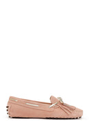 Woman Powder Tasselled Suede Loafer | Derimod Woman Powder Tasselled Suede Loafer | Derimod