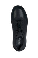 Geox Men's Black Lace-Up Leather Sneakers | Derimod Geox Men's Black Lace-Up Leather Sneakers | Derimod