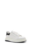 Erkek Beyaz Bağcıklı Deri Sneaker | Derimod Erkek Beyaz Bağcıklı Deri Sneaker | Derimod