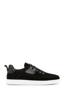 Men's Black Lace-Up Suede Leather Sneaker | Derimod Men's Black Lace-Up Suede Leather Sneaker | Derimod