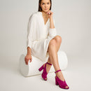 Suede Women's Heeled Leather Sandals | Derimod Suede Women's Heeled Leather Sandals | Derimod