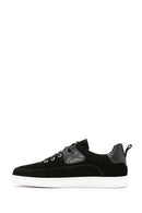 Men's Black Lace-Up Suede Leather Sneaker | Derimod Men's Black Lace-Up Suede Leather Sneaker | Derimod