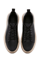 Erkek Siyah Bağcıklı Deri Sneaker | Derimod Erkek Siyah Bağcıklı Deri Sneaker | Derimod