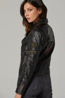 Icon-X Kadın Deri Ceket | Derimod Icon-X Kadın Deri Ceket | Derimod