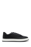 Erkek Siyah Bağcıklı Deri Sneaker | Derimod Erkek Siyah Bağcıklı Deri Sneaker | Derimod